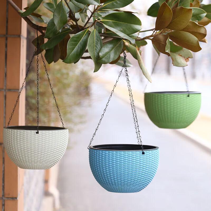 Hualong Shield Self-Watering Rattan Hanging Planter