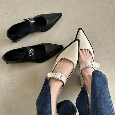 Модные женские кроссовки Летняя мода Новые сексуальные банкетные кроссовки Удобные остроносые сандалии с пряжкой Женские однотонные туфли на высоком каблуке