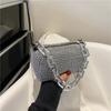 Allover Rhinestone Bucket Bag, Glitter Chain Prom Purse, Women's Mini Crossbody Bag