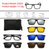 6 In 1 Polarized Sunglasses Men Women Magnetic Clip On Glasses  Optical Prescription Eyeglass Frames Magnet Clips