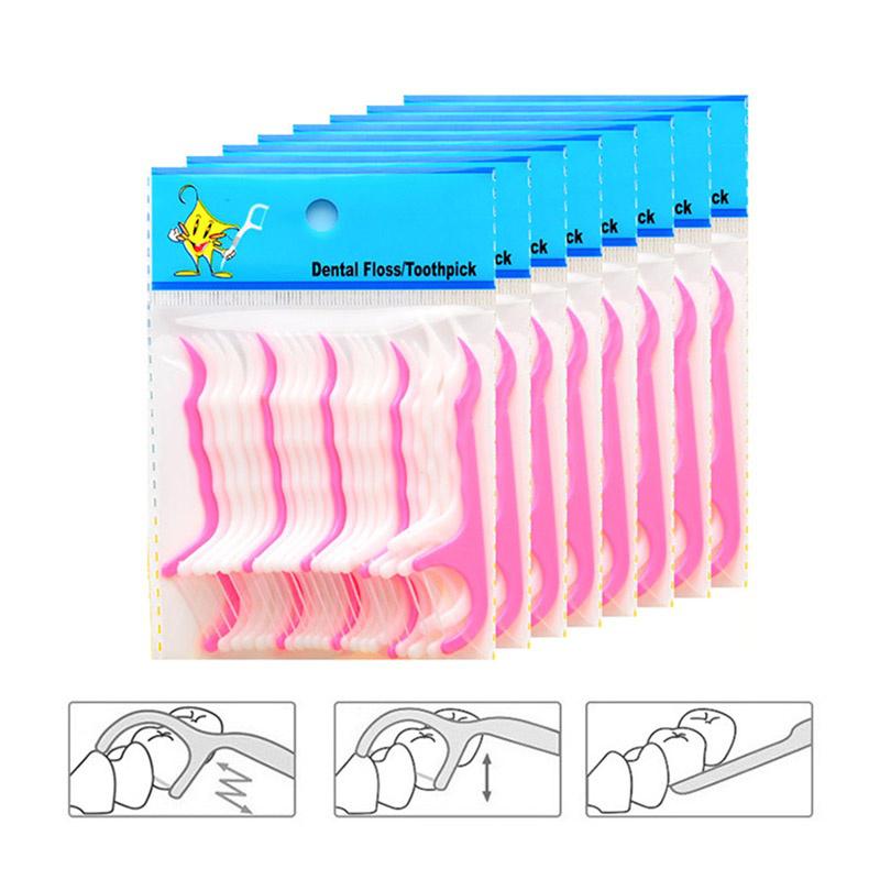 50pcs/lot Oral Hygiene Dental Flosser Sticks Dental Water Teeth Floss Flosser Teeth Pick Tooth Picks