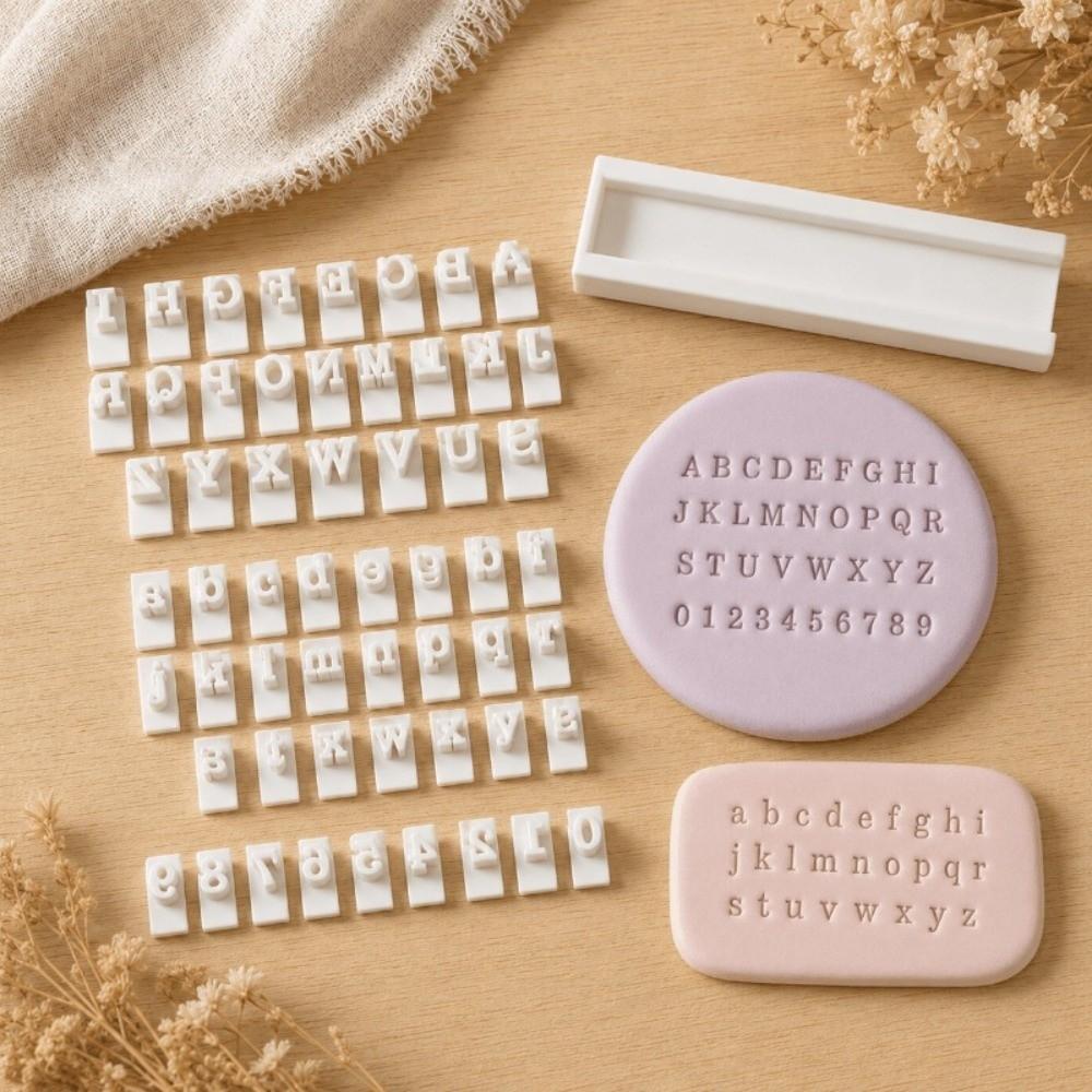 Handmade Pottery Alphabet Stamping Tool with 10 Number Upper Lower Case Clay Stamp Studio Work