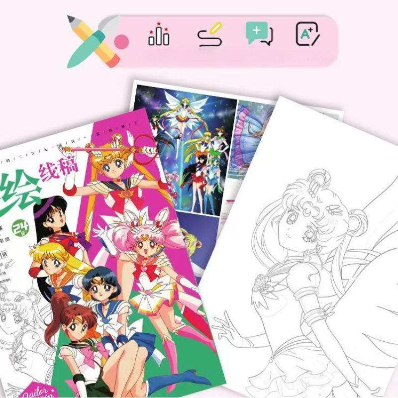 Sailor Moon Персонажи Красочный Мультяшный Артбук для Рисования и Совершенствования Ваших Навыков
