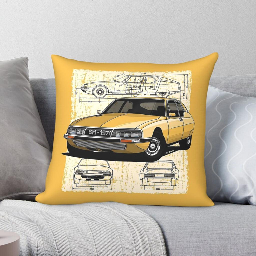 French Gran Turismo Square Pillowcase Polyester Linen Velvet Pattern Decorative Pillow Case Home Cushion Cover Wholesale x
