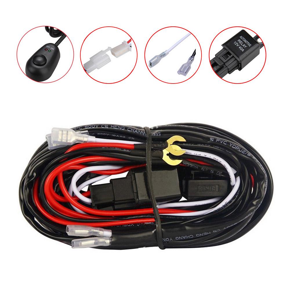 Professional Wiring Harness Kit Loom For LED Work Driving Light Bar With Fuse Relay 12V 40A