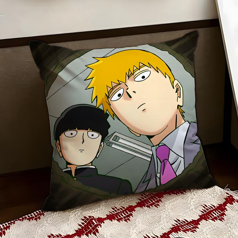 Anime MMob PPsycho 100 Cushion Cover Reversible Soft Durable Pillow Cover Home Car MultiScene Use for Daily Comfort