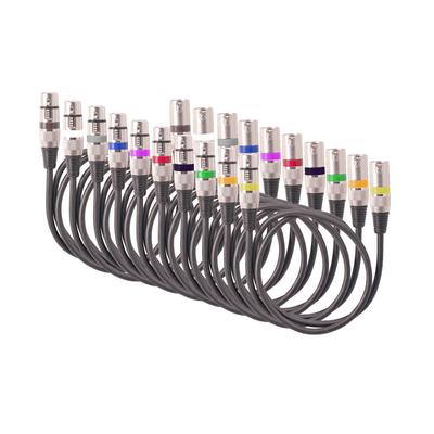 10 шт. 1,5 м/5 футов XLR-кабель DMX сценический световой кабель 3-контактный XLR штекер-мама черный разъем из ПВХ для микрофона