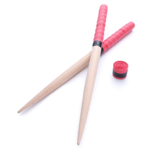 Sealche Taiko Drum Sticks (Rolled Tapered) 20mm-380mm 70g/stick [Includes 1 Grip Tape] Red