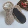 Women Winter Couple Warm Slippers Non-slip Thicken Plus Velvet Indoor Socks Soft Floor Shoes