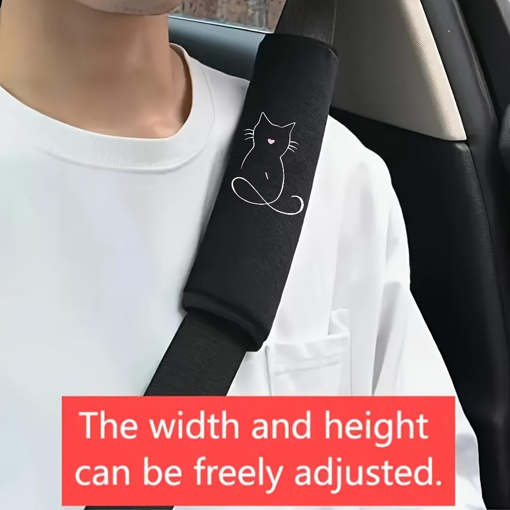 2PCS Line Cat Car Seat Belt Shoulder Protector Soft and Comfortable Seat Belt Protective Cover Universal