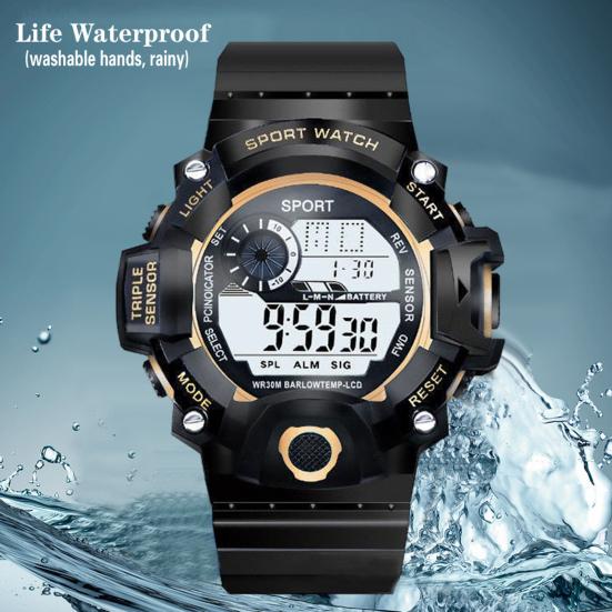 Yousheng  Electronic Watch Silicone Wristband Digital Display Multifunctional Outdoor Running Sports Daily Wristwatch Gift