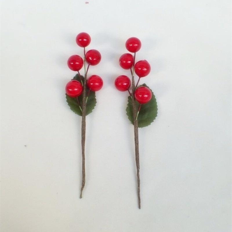 6 шт., имитация ягод, стропальщики с мотыгой «сделай сам», Rood Fruit Kerst Decoratie Rood Fruit Handgerolde Tak Kerst, аксессуары