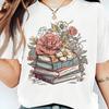 Модная женская футболка с цветным принтом роз, забавная повседневная футболка с круглым вырезом и короткими рукавами, летняя женская футболка