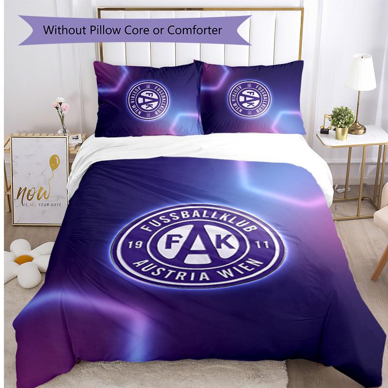 Austria Wien FC Printed 3PCS Bedding Set Breathable Duvet Cover with Pillowcases Decorative Bed Linen for Bedroom Home