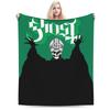 Плед с принтом группы Ghost, флисовый, для всех сезонов, многофункциональный, супертеплый, для дома, дивана, одеяло