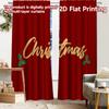 2pcs, 2D FLAT PRINTING Curtains (Without Rod) FestiveDecor Holiday Curtains Durable Polyester Curtains Art Deco Festive