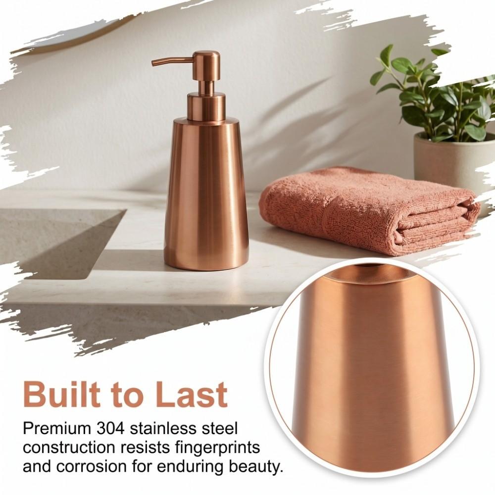 Rose Golden Soap Dispenser 350ml Capacity Shampoo Dispenser Liquid Dispenser Bathroom Accessory
