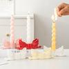 Ceramic Bow Candle Holder Taper Candle Stand Candlestick Table Centerpiece Holiday Party Home Office Desktop Decoration Ornament