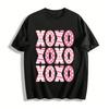 День Святого Валентина Сердце Любви XOXO Принт Повседневный Топ Хлопковая Футболка