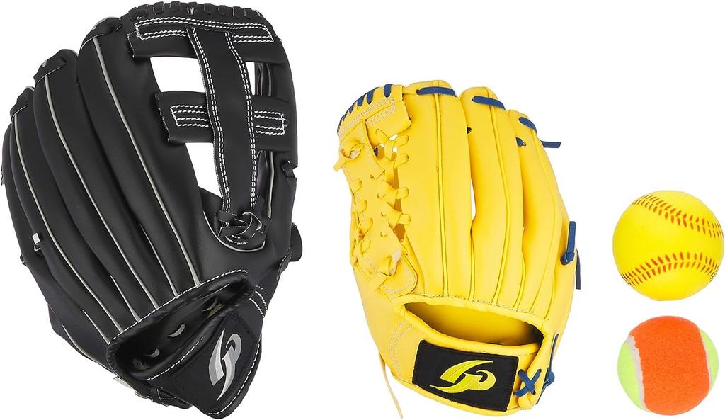 GP Baseball Gloves Parent and Child Set for Catch Easy Magic Comes with 2 Types of Balls Ball, Catch, [Adult - Right-handed Throwing/Children -