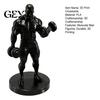 Weightlifting Figurine 3D Printed Weightlifter Ornament, Black Statue Muscular Man Figurine, with Commemorative Gift Dumbbells Gym Tabletop Sculpture