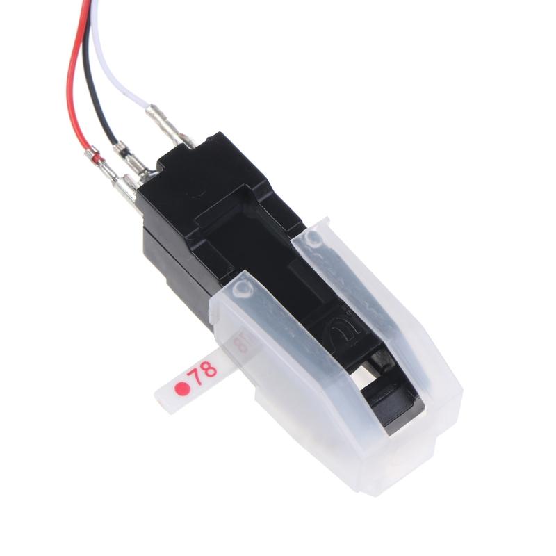 Dual Stylus Turntable Cartridge Double Ruby and Sapphire Stereo Stylus Needles+line for LP 78 RPM Record Player Replacem