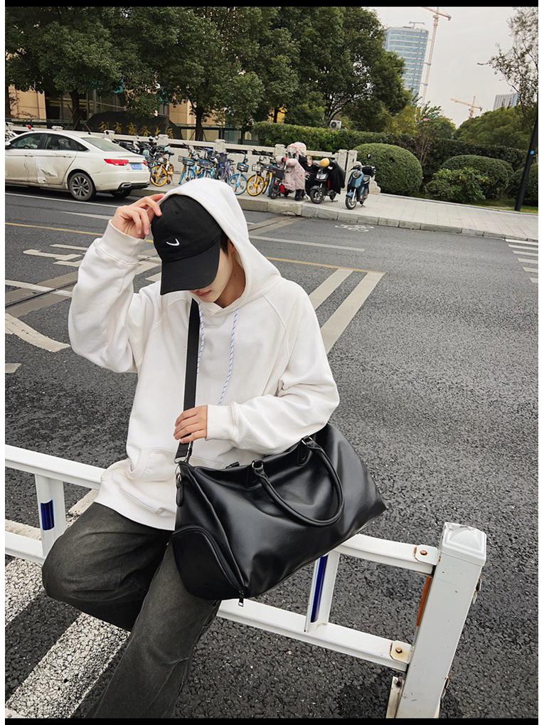 Ruiying Ретро Водонепроницаемая Унисекс Дорожная Сумка из ПУ Кожи - Большая Вместимость для Спортзала и Ручная Кладь для Самолета