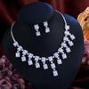 Яркие Бриллиантовые Ювелирные Изделия Ожерелье Серьги Свадебные Свадебные Ювелирные Изделия Циркон Набор Аксессуаров для Платья Цепочка