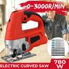Professional Electric Jig Curve Saw With 10 Blades Home Multifunctional Woodworking Tools Curve Saw Pull Saws 780W 0-3000r/min 220v