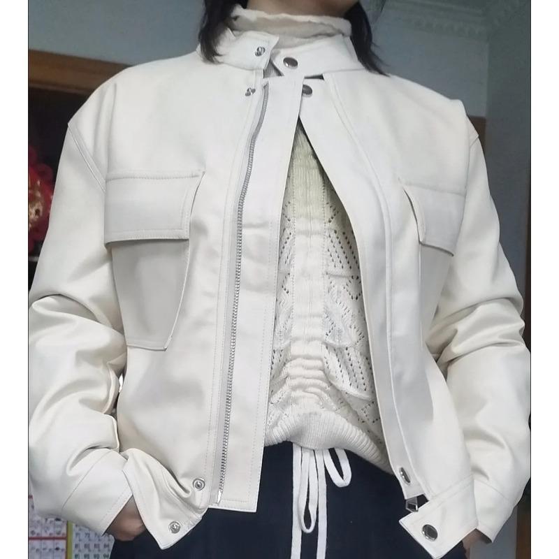 Повседневная свободная женская куртка из искусственной кожи на весну и осень, модное короткое пальто