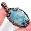 Labradorite Handmade Copper Wire Wrap Jewelry Pendant 2.56" K4e81