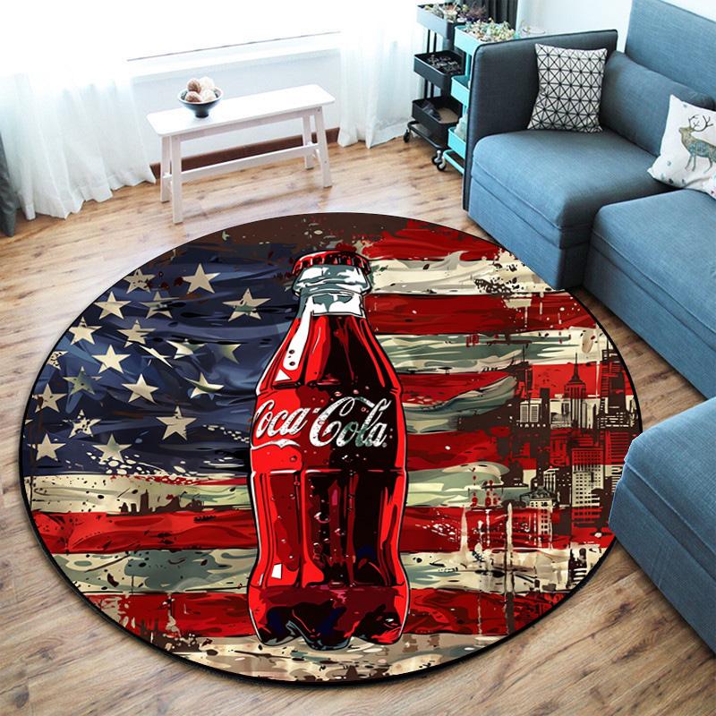 Christmas Gift Halloween Theme Bear Truck Coca Cola Round Carpet Soft Home Decoration Corridor Table and Chair Anti slip Outdoor Floor Mat Carpet H27