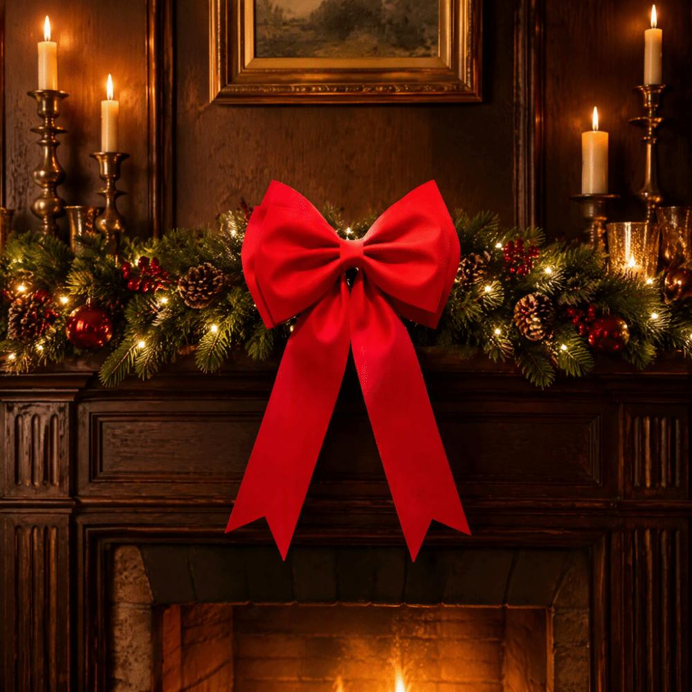 Handmade EVA Bowknot Pendant Hanging Tree Decorations Unisex Christmas Velvet Bow Gift Wrapping