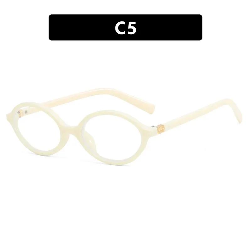 Anti-Blue Light Eyeglasses Eye Protection Oval Small Frame Retro Female Korean Plain Glasses Ladies Optical Spectacle Eyeglass