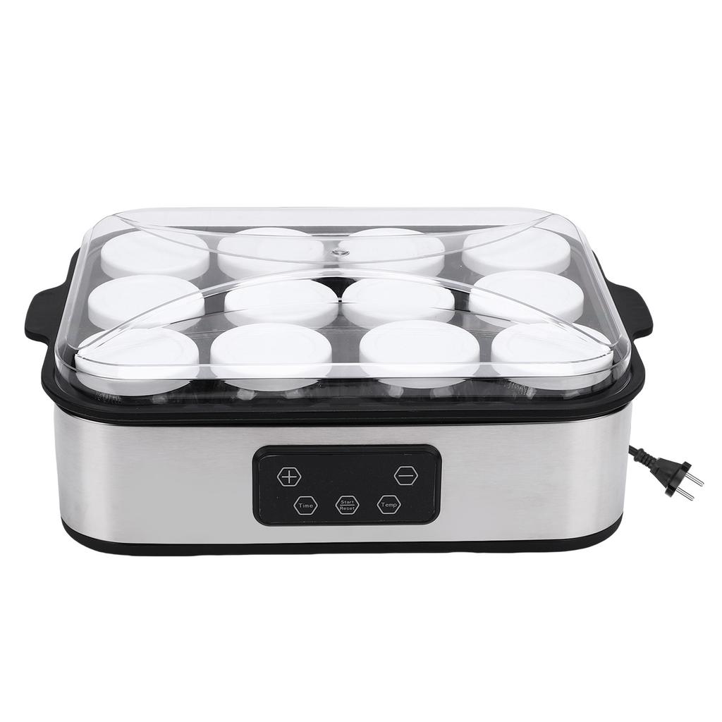 Электрическая машина для приготовления йогурта 0 48-часовой таймер Автоматическая машина для приготовления йогурта Постоянная температура с 12 шт. чашек по 180 мл