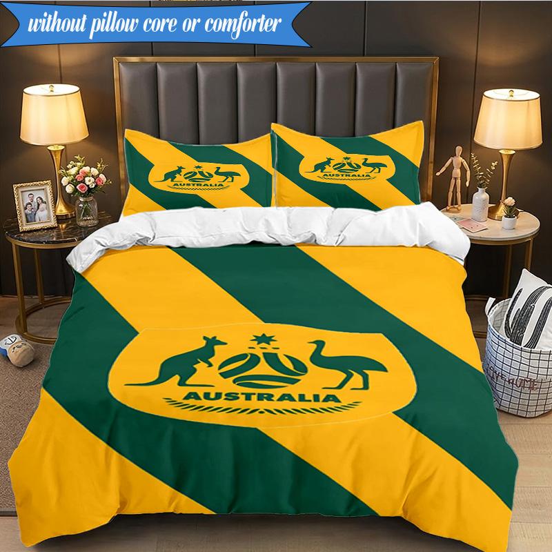 3PCS Australia Coat Of Arms Emblem Bedding Set 2D Printing (Includes 1 Duvet Cover + 2 Pillowcases Coreless), Bedroom decor,Fan gift