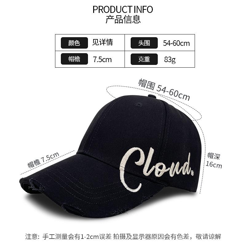 Peaked Cap Children's Letter Empty Top Can Be Tied High Ponytail Visor Summer Wide Brim Big Head Circumference Baseball Cap Men