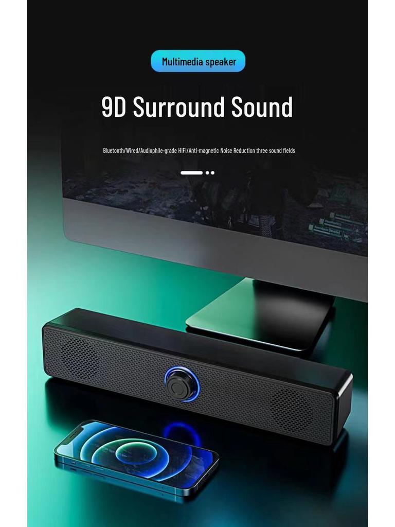 E3511 Long Strip Bluetooth Speaker with USB Wired Option and YSD-1002D Knob for Enhanced Bass