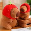 Popular Strawberry Hat Kapibara Doll Cute Capybara Pendant Plush Toy Doll