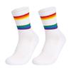 2PCS Cotton Striped Socks Rainbow Stripe Sports Running Socks Sweat Absorbing Running Socks  Running
