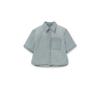 [wooyoungmi] Blue Denim Back Logo Short Sleeve Shirt M261SH28994L