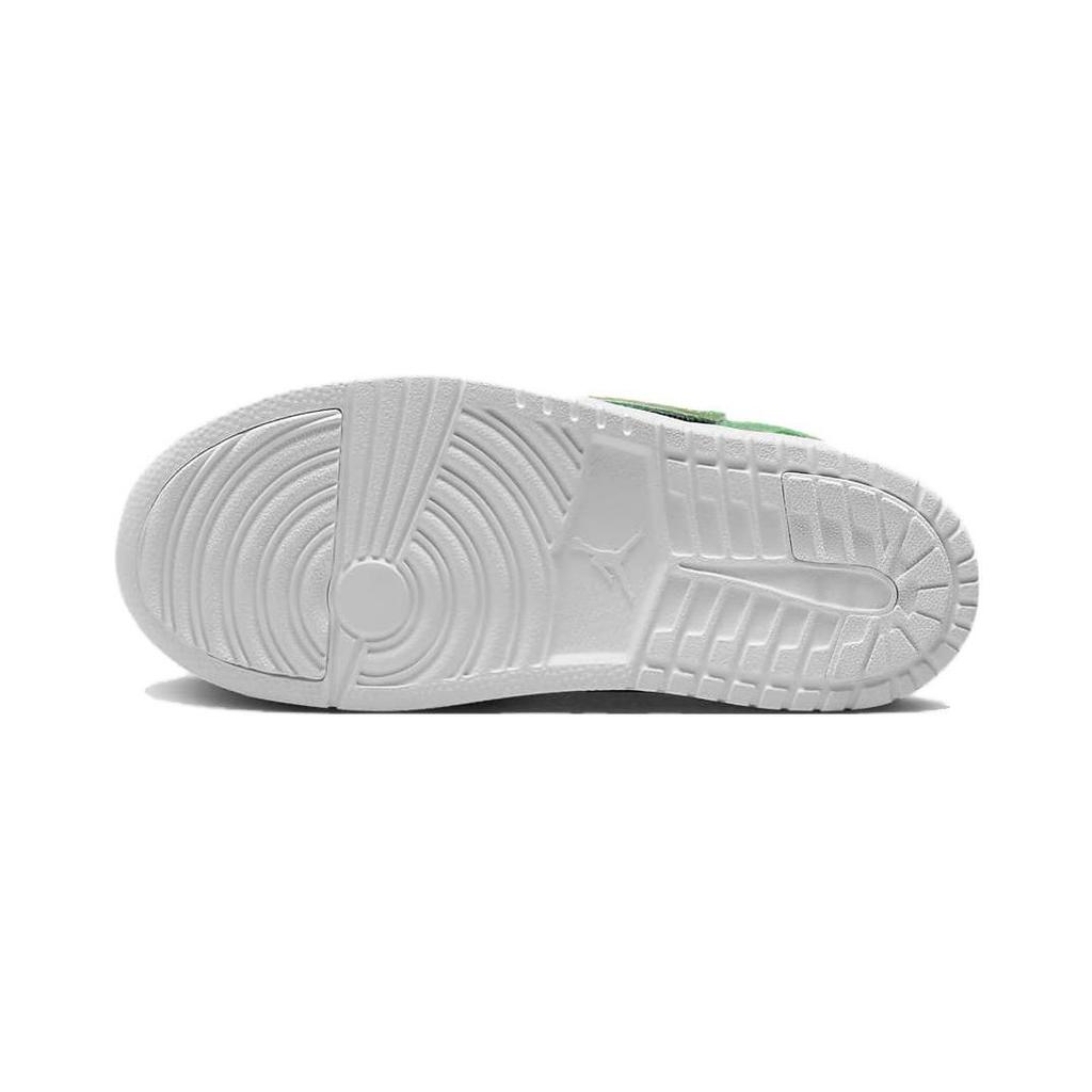 Jordan Баскетбольные кроссовки Air 1 Lucky Green BP с противоскользящей подошвой и высоким берцем, детские, белые BQ7197-301