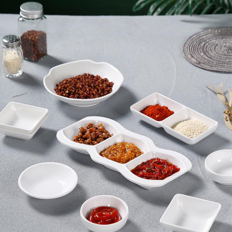 Белая меламиновая квадратная соусница