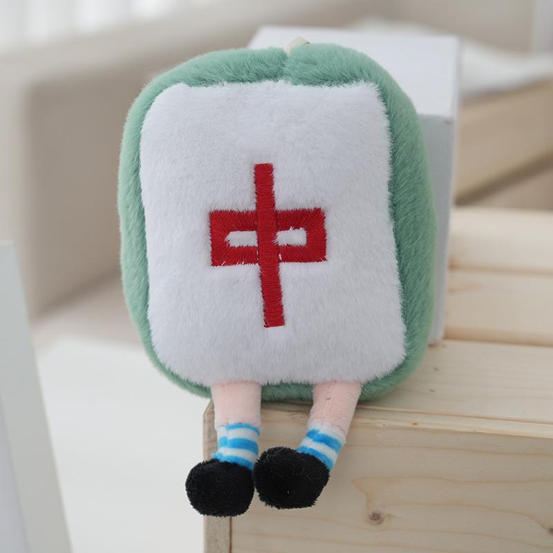 Очаровательный плюшевый брелок Маджонг Милая мультяшная подвеска для сумки Кукла