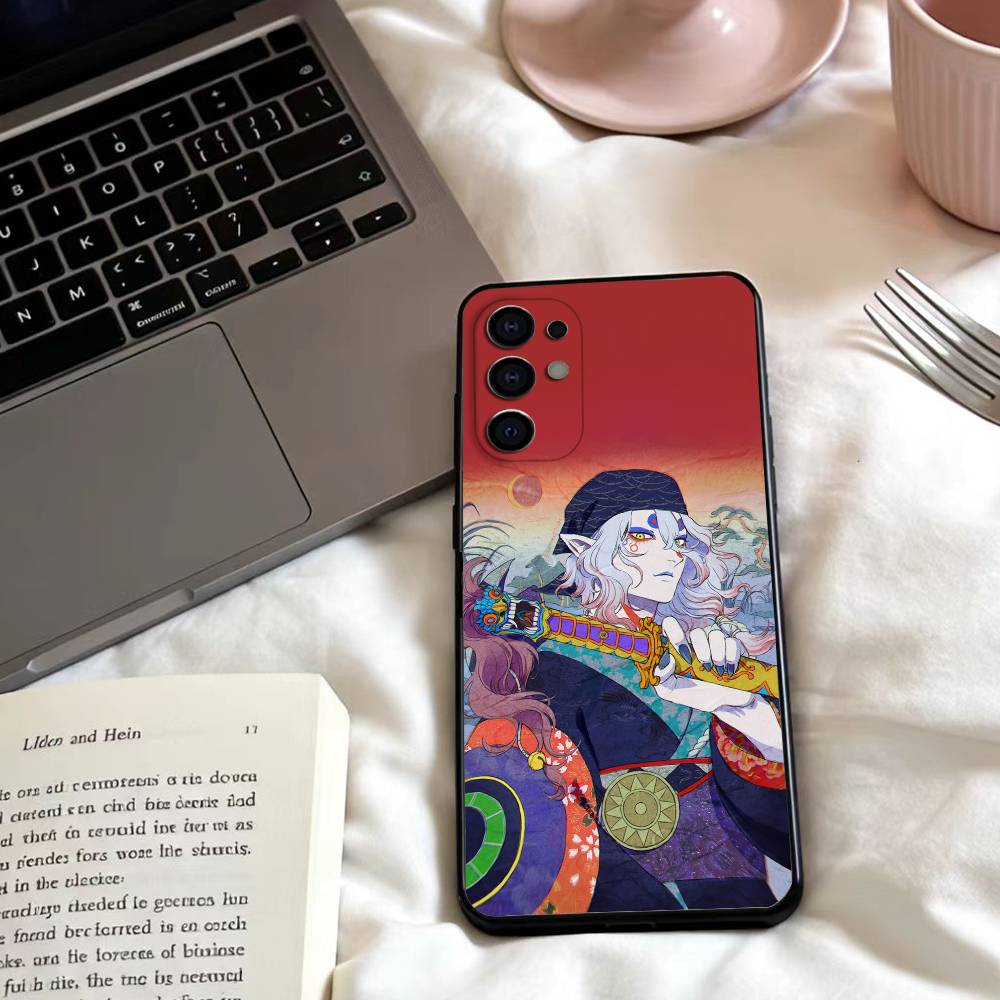 M-MONONOKE ГЛАВА ПЕПЕЛ ЯРОСТИ Чехол для телефона для Samsung S25,24,23,22,30,21,10,9,Ultra,Plus,Lite,FE,4,5 G Мягкий черный чехол