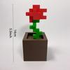 Pixel Rose Flower Decoration Unique 3D Printed Flower Plastic Flower Nightstands Desktops Office Desk Decor Furniture Decorations No Power Required