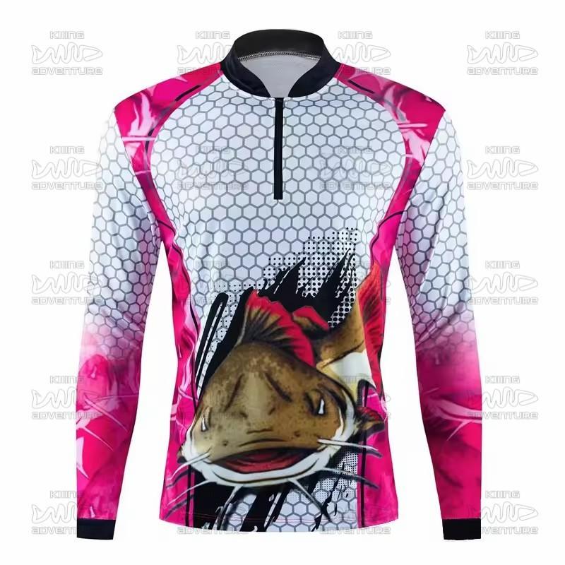 Mens Quick-Dry UV Protection Long Sleeve Fishing Shirt With Half Zip Summer Outdoor Activities Cycling Running Hiking