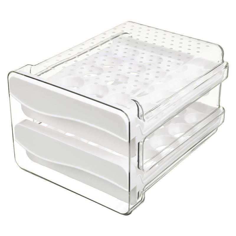 Double-Layer PET Transparent Egg Storage Box for Refrigerators