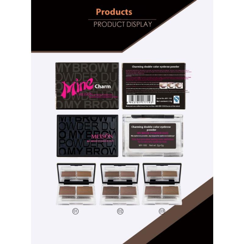 Макияж Натуральная двухцветная пудра для бровей Двухцветная градиентная пудра для бровей Тени для носа Пудра Легко окрашивается Водостойкая Не растекается