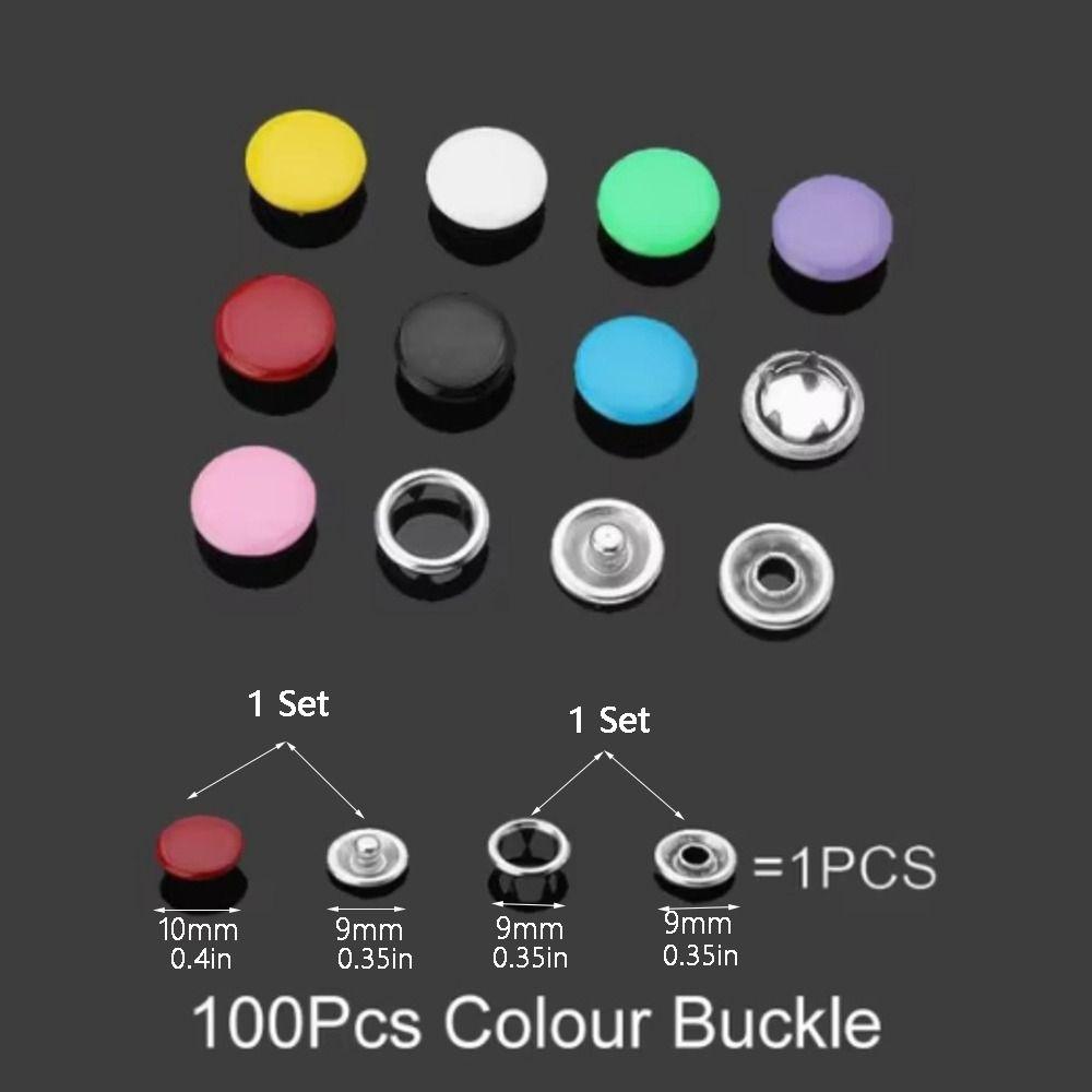 100Pcs Thickened Snap Five Claw Buckle Clamp Set Metal Buttons Press Button Studs Kits Shoes